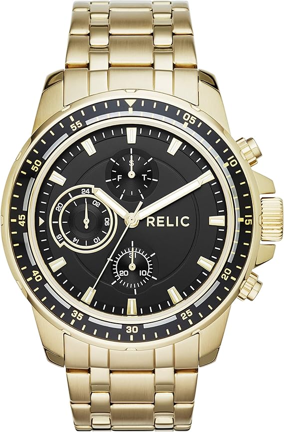 Relic by Fossil Men's Heath Quartz Stainless Steel Sport Watch, Color Gold (Model ZR15834