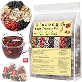 Kidney Tea Formula Ginseng Eight Treasures Tea, Traditional Chinese Herbal Kidney Cleanse Teas for Women and Men, 8 Precious Ingredients Formula (1 Pack/25 Bags)