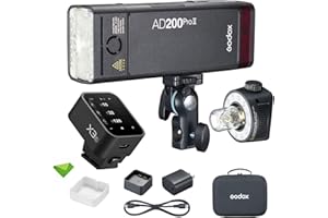 GODOX AD200 Pro II AD200Pro II 200Ws 2.4G Flash with Godox X3-C Trigger for Canon, 500 Full Power Flashes, 0.01-1.8s Recycling TTL Speedlite Pocket Monolight Strobe Flash (Upgraded Godox AD200 Pro)