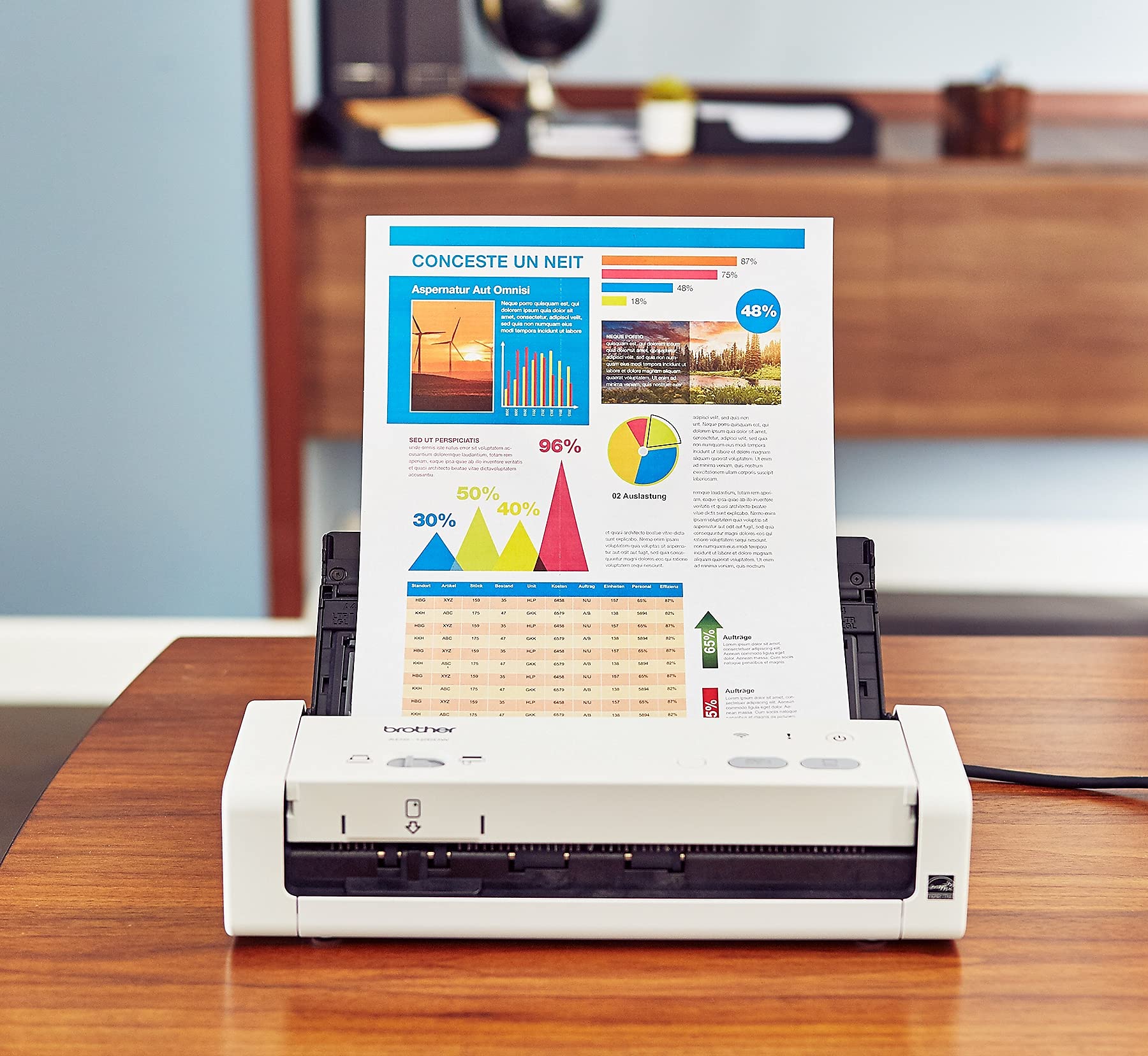 Brother Wireless Portable Compact Desktop Scanner, ADS-1250W, Easy-to-Use, Fast Scan Speeds, Ideal for Home, Home Office or On-The-Go Professionals