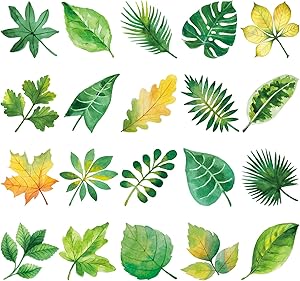 Outus 20 Pieces Alert Birds Window Clings Leaf Anti-Collision Window Decals Prevent People and Bird Strikes on Window Glass Cling Decor for Sliding Glass Doors Non Adhesive Vinyl