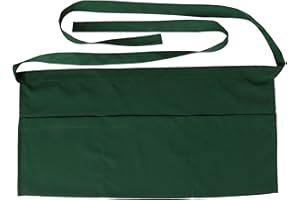 SEW UR LIFE Resist water 3 big Pockets Waist Server Apron Kitchen Restaurant Unisex Half Aprons