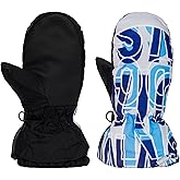 Kids' Winter Snow-Ski-Mittens Warm Water-Repellent Windproof Gloves for Boys 4-6 Years