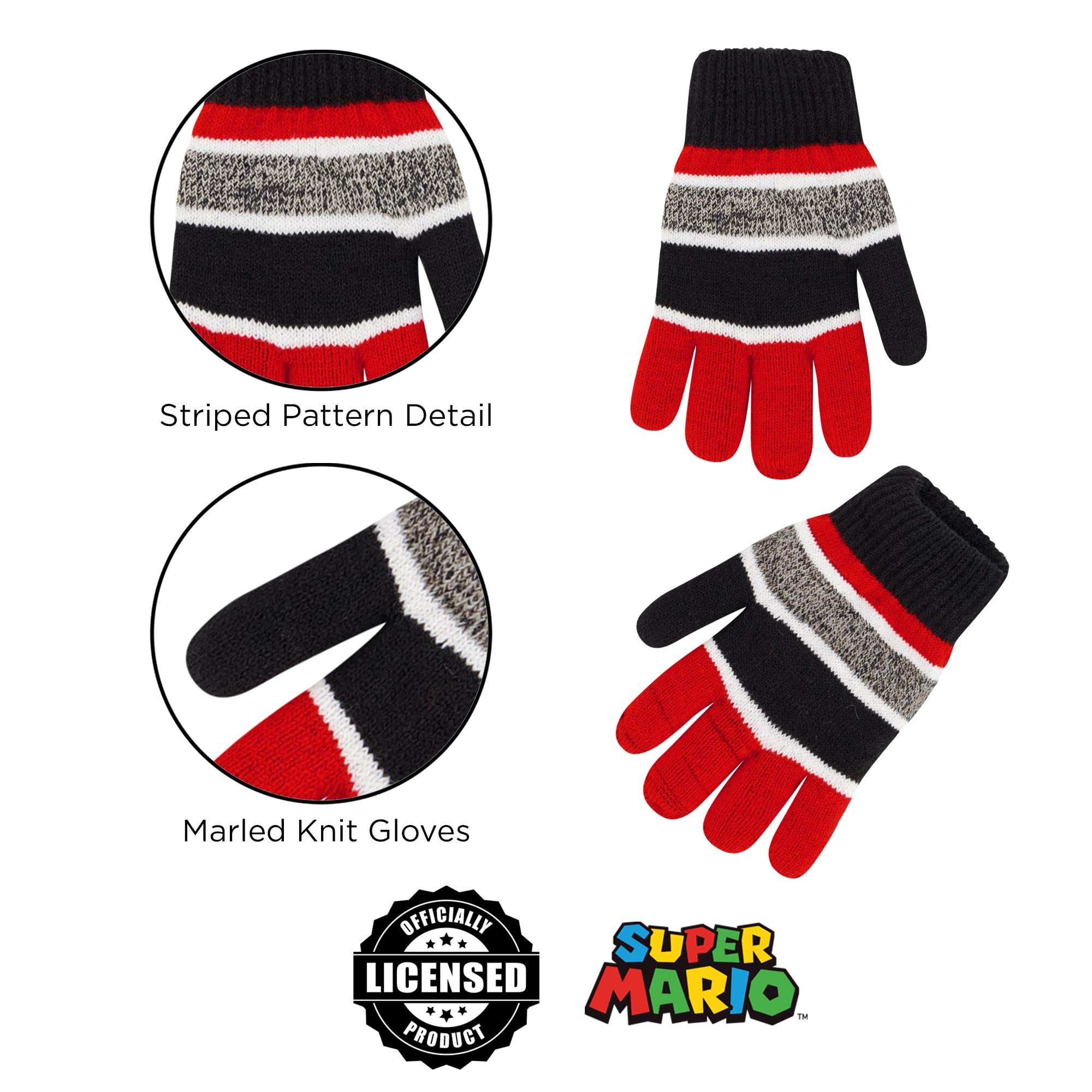 Nintendo Mario Scarf, Hat and Gloves Set for Little Boys