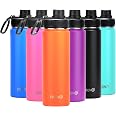 DRINCO 32oz Stainless Steel Water Bottle - Vacuum Insulated, Double Wall, USA Flag Design, Includes 3 Lids