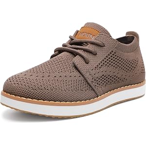 MIXIN Boy's Casual Dress Sneakers Oxfords Mesh Lightweight Breathable Lace-Up Walking Shoes