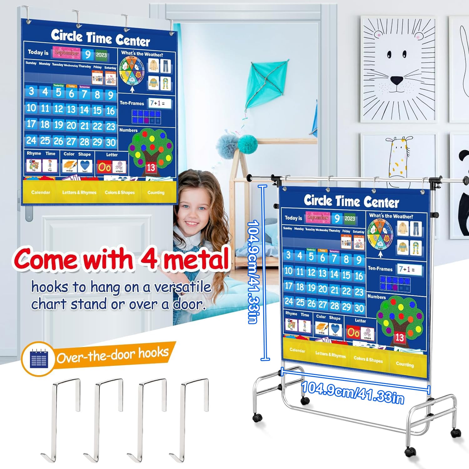Mua Circle Learning Time Center Pocket Chart Calendar Set, Educational ...