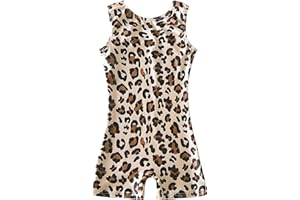 uideazone Gymnastics Leotards for Girls Sparkly Ballet Unitard with Shorts One-Piece Biketards Outfits for Toddler 2-9T