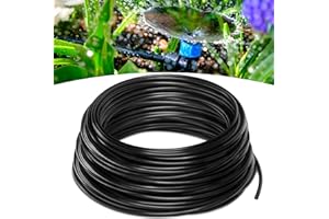CARPATHEN 1/4 Drip Irrigation Tubing 100ft - Black Drip Irrigation Hose Push-To-Connect Compatible - for DIY Garden Irrigation System, Misting, or Blank Distribution Tubing for Any Gardening Project