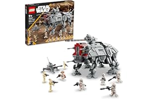 LEGO Star Wars at-TE Walker 75337 Poseable Toy, Revenge of The Sith Set, Gift for Kids with 3 212th Clone Troopers, Dwarf Spider & Battle Droid Figures