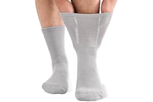 Diabetic Socks Men Derived from Bamboo - Soft Top Cushioned Seamless Socks with Loose Fit