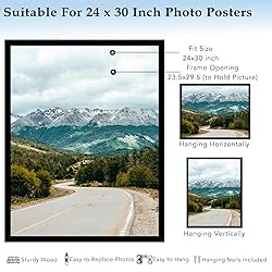 QOTIB Wood 24x30 Picture Frame Black for Wall