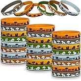 24 Packs Jungle Safari Animal Silicone Bracelets Animals Rubber Wristbands Zoo Wild Animal Birthday Themed Party Favors Goodie Bag Filler Stuff Gifts Party Supplies