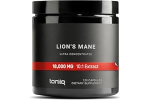 Toniiq 18,000mg 10x Concentrated Ultra High Strength Extract - Made with Organic Lions Mane - 30% Polysaccharides - Highly Co