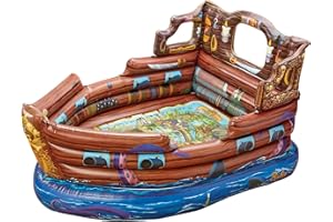 Bixbee Inflatable Pirate Ship Playhouse, Indoor Toddler Playhouse for Kids 3+, Sleepover Mattress & Playhouse for Boys & Girls with Built in Motor, Inflates to Over 6ft Long, Childrens Playhouse