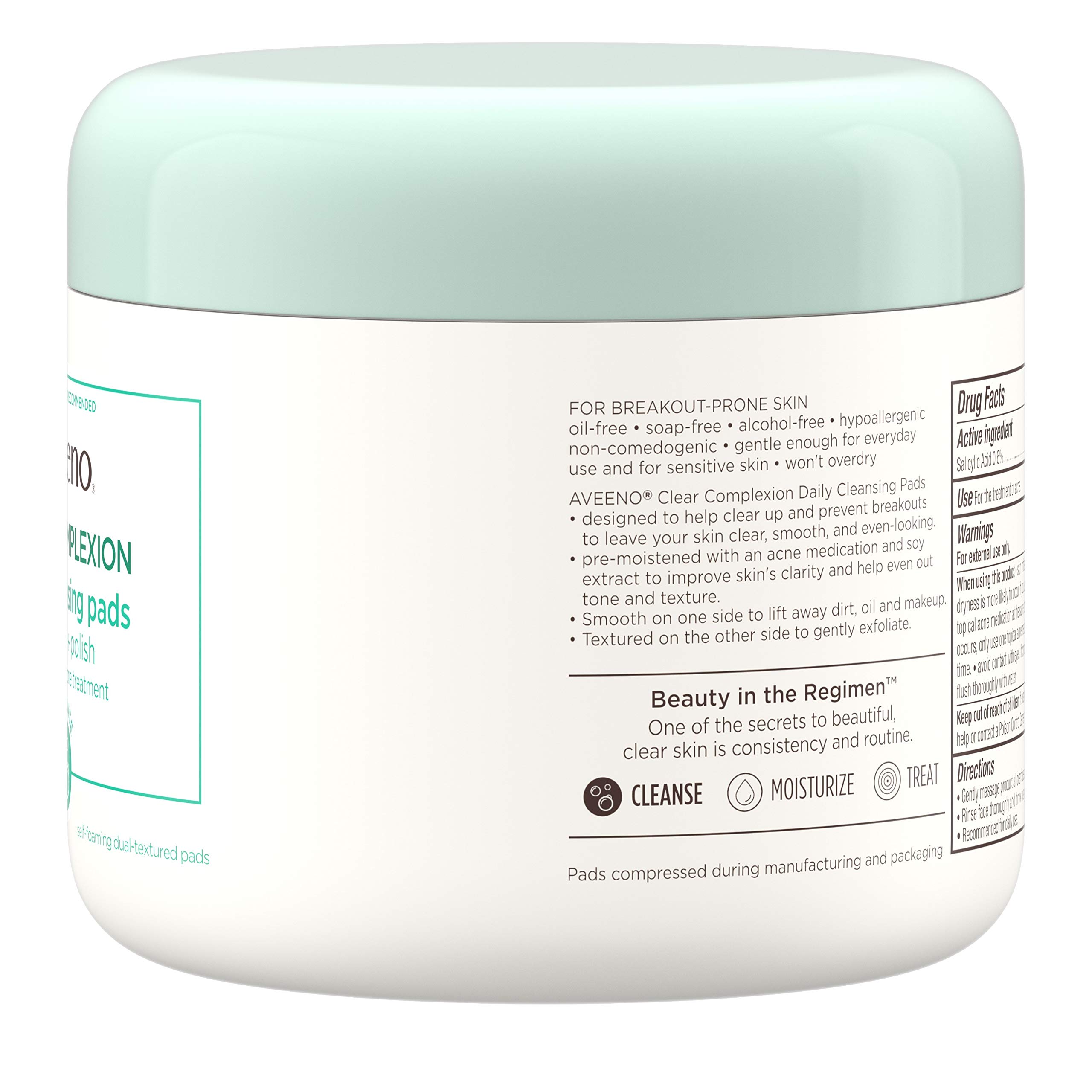 Aveeno Clear Complexion Daily Facial Cleansing Pads with Salicylic Acid