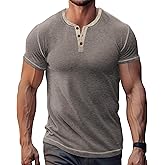 LOGEEYAR Men's Henley Shirts Short Sleeve Basic Casual Shirt Lightweight Button T-Shirts