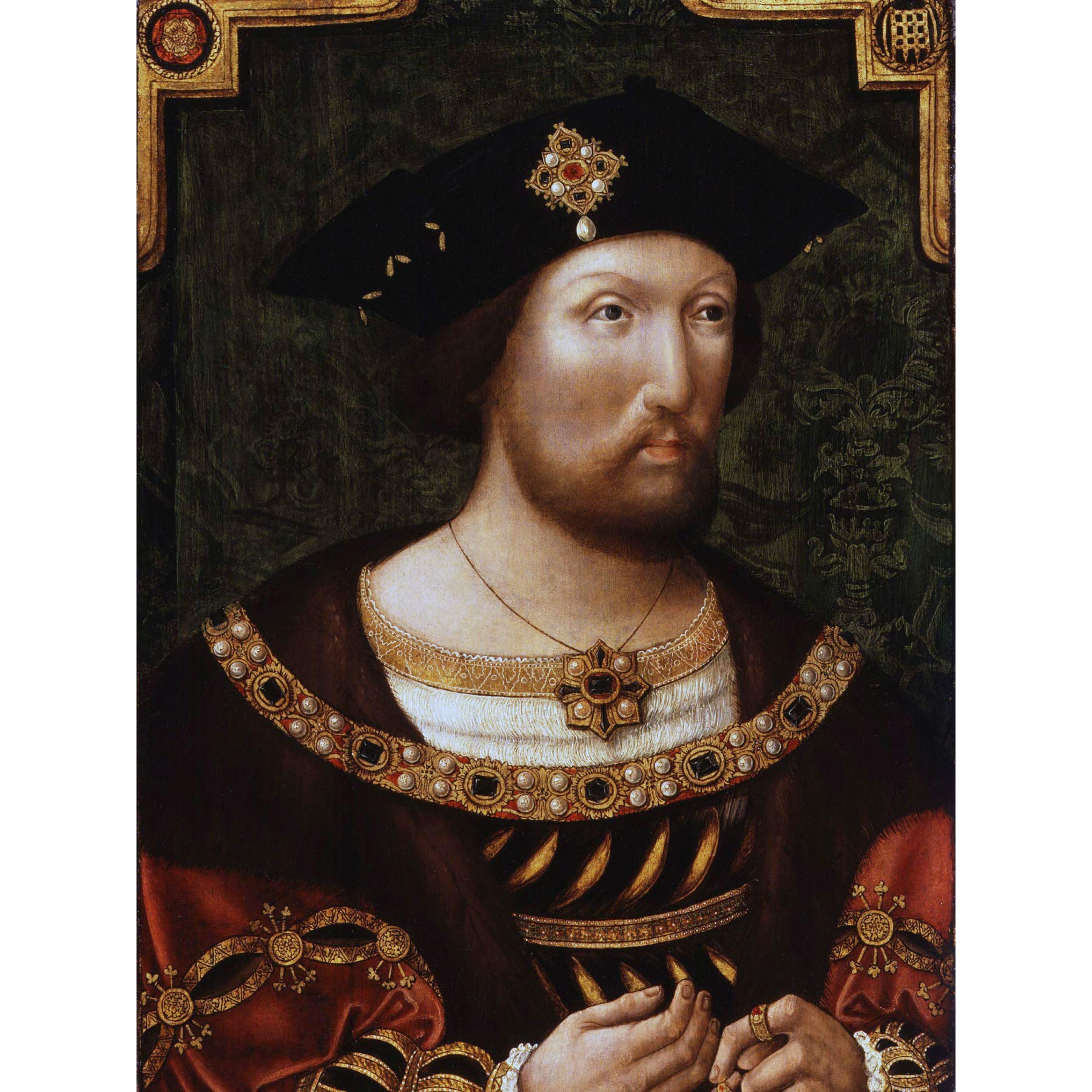 Portrait Young King Henry VIII England Painting Royal Historic Large Wall Art Print Canvas Premium Mural