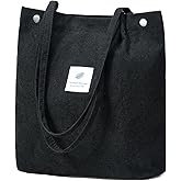 AMXNX Corduroy Tote Bag for Women Crossbody Bags Lightweight Handbags Shoulder Bag with Zipper Pockets for Work Shopping