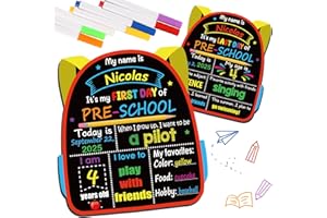 DPKOW Schoolbag-Shaped First Day of School Board, First and Last Day of School Chalk Board Kindergarten Preschool Blackboard 