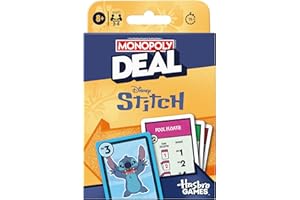 Monopoly Deal: Disney Stitch Edition Card Game | Based on Disney’s Lilo & Stitch | Officially Licensed Disney Kids Games | Ag