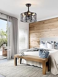 LEDIARY 16in Caged Fandelier Ceiling Fan with