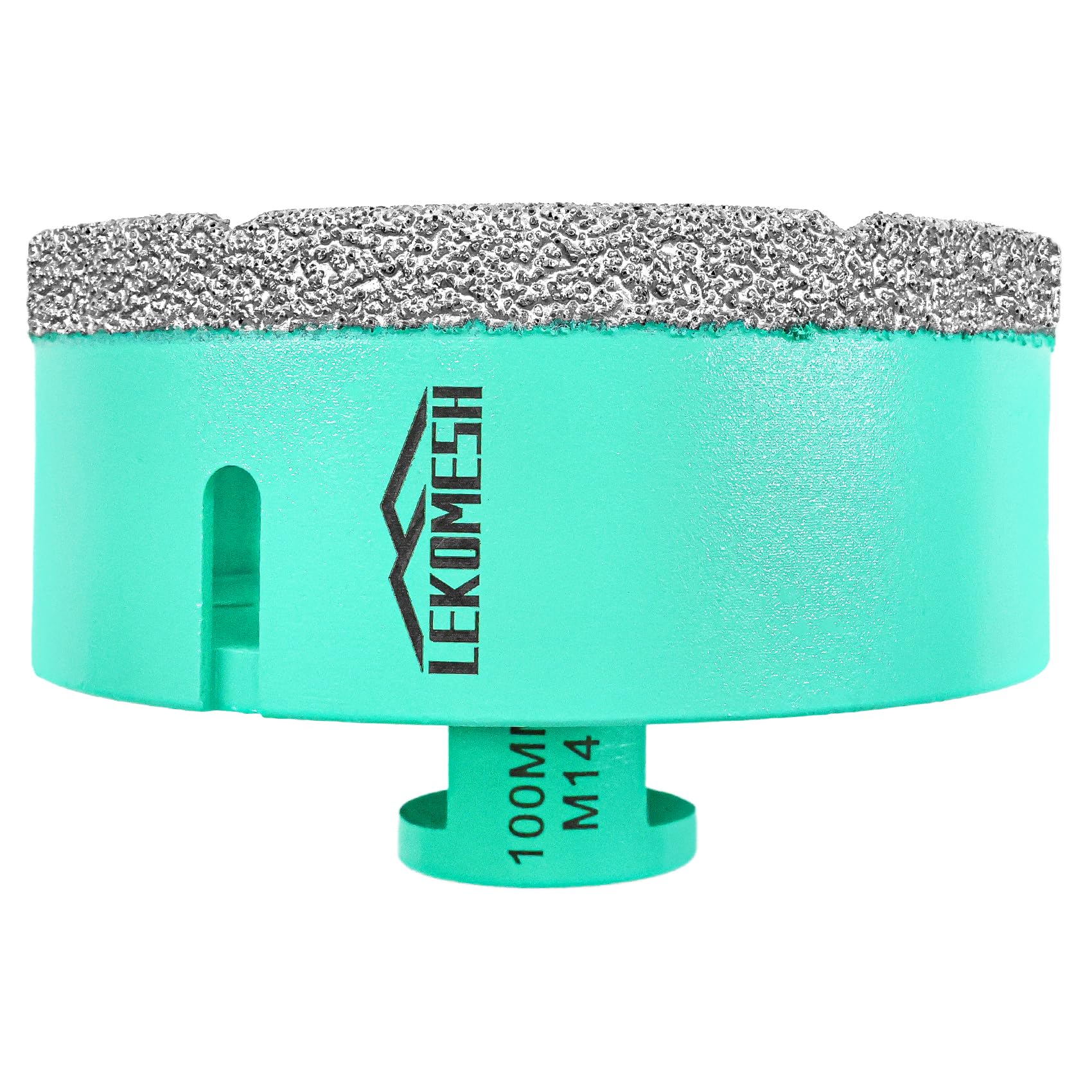 Diamond Core Drill Bits 100MM - Diamond Hole Saw for Porcelain Ceramic Tile Marble Granite Stone Quartz Vacuum Brazed Diamond Drill Bits M14 Thread for Angle Grinder LEKOMESH Mint green — image 1