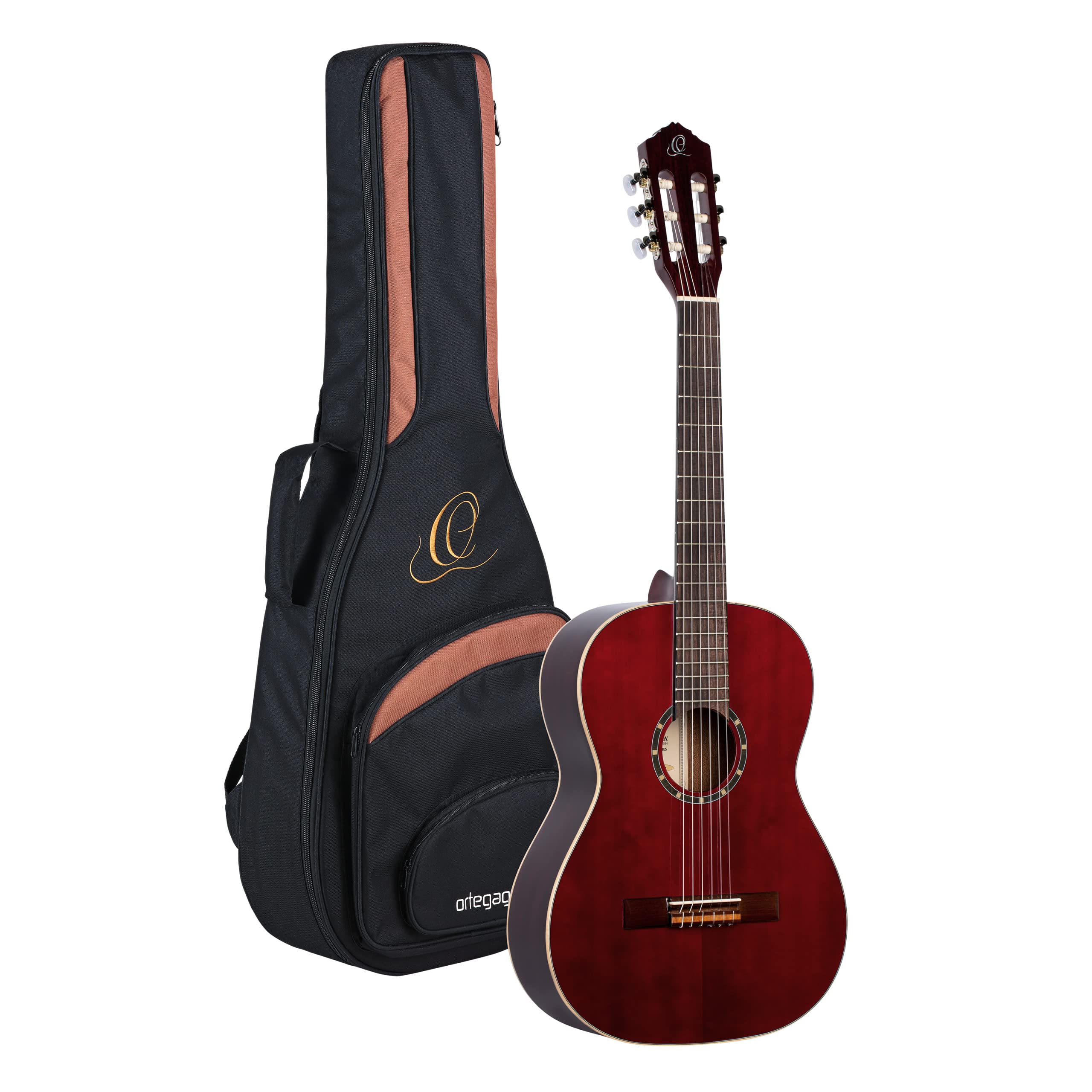Ortega Guitars 7/8 Classical Guitar – Family Series – Including Gig Bag – Spruce, Mahogany, Red (R121-7/8WR)