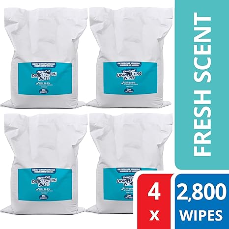 Clean Cut Heavy Duty Disinfecting Gym Equipment Wipes Fresh Scent 4 Refills 2 800 Total Wet Wipes Antibacterial Sanitizing Cleaning Use In