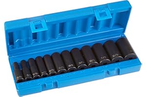 Grey Pneumatic 3/8"DR 12PC DP SET 3/8" Drive 12–Point Deep Length Fractional Set - 12 Piece