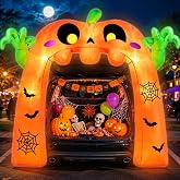 5 Ft Trunk or Treat Car Decoration Kit Halloween Inflatable Pumpkin Arch | Halloween Inflatable Outdoor Decorations, Blow Up Car Trunk Decoration Archway, Built-in LEDs, Yard/Garden/Lawn, Party Decor