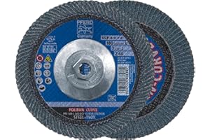 PFERD POLIFAN®-Curve Radial Type Flap Disc - 7" x 5/8-11" Thread, 40 Grit Zirconia, Welding Accessory and Angle Grinder Attachment - For Steel and Stainless Steel (INOX) Grinding - Pack of 1