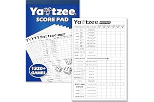 110 Sheet Score Pad for Yahtzee, 220 Tear-Off Pages, Large Print Score Keeper, Compatible for Yahtzee and Yardzee (6” x 9”)