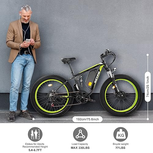 1500W Electric Bike for Adults, 26