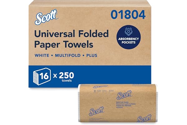 Scott Professional Multifold Paper Towels, Bulk, 16 x 250 Sheets (01804) | Universal, Plus Tier, Absorbency Pockets, Compress