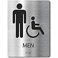 ADA-Mark Modern Restroom Sign for Business - ADA Compliant Braille Bathroom Sign with Easy Installation - 6" W x 8" H