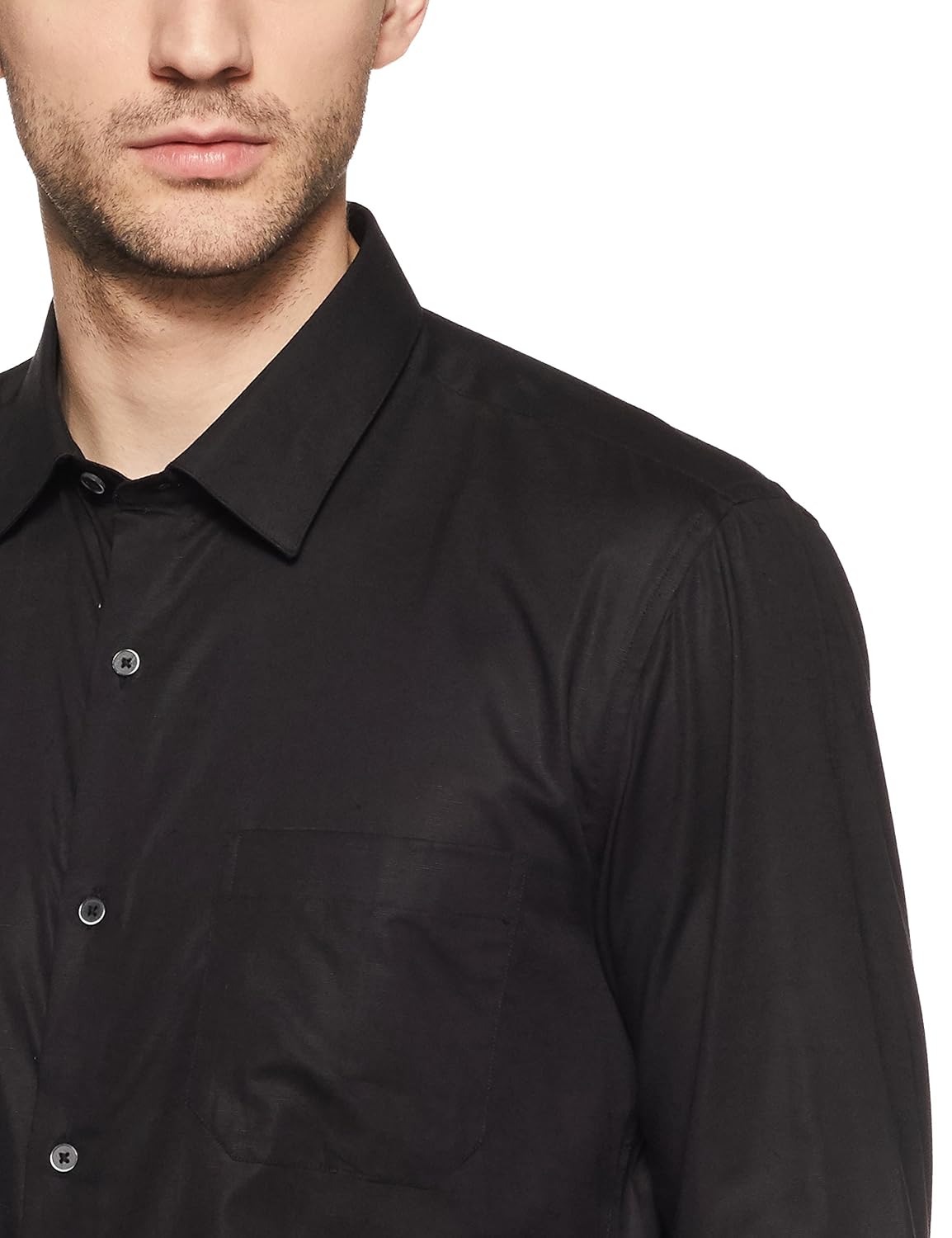 peter england men's solid slim fit formal shirt