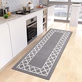 SHACOS Non Slip Hallway Runner Rug Grey 60x180 cm Entryway Kitchen Mat view 7