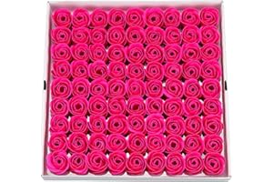 HOUSWEETY 81Pcs Bath Soap Rose Flower, Floral Scented Rose Petal Bouquet in Gift Box