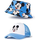 Disney Mickey Mouse Blue Bucket Hat &amp; Cap | Two-Pack Boys&rsquo; Hats | Breathable Mesh &amp; Classic Bucket Hat