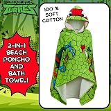 Teenage Mutant Ninja Turtles Hooded Towel Raphael Poncho 100% Cotton view 2