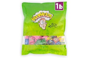 WARHEADS - Extreme Sour Hard Candy - Sour Apple, Black Cherry, Blue Raspberry, Lemon & Watermelon Flavors, Great for Parades- 1lb. Bulk Bag