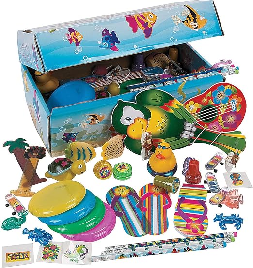 Tropical Treasure Chest Toy Assortment (100 Bulk Toys