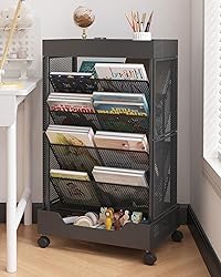 UMDONX Rolling Book Cart Double-Sided Large
