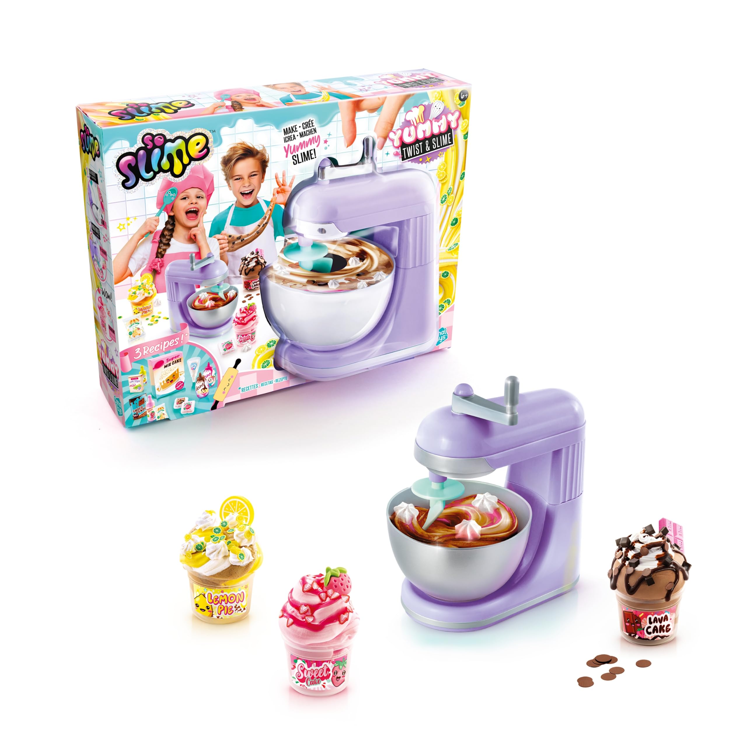 So Slime Yummy Twist & Slime – Real Spinning Mixer and Bowl for Kids to Twist, Mix and Create Colourful Slime – Make 3 Fun Recipes or Mix and Match Your Own Sweet Slime Creations