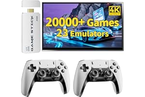 FCHOZY 2026 Retro Gaming Console, 20K+ Classic Games, 23 Emulators, 4K HDMI Game Stick with Upgraded Dual 2.4G Wireless Controllers 64GB, Plug-and-Play Video Game Console for TV (White)