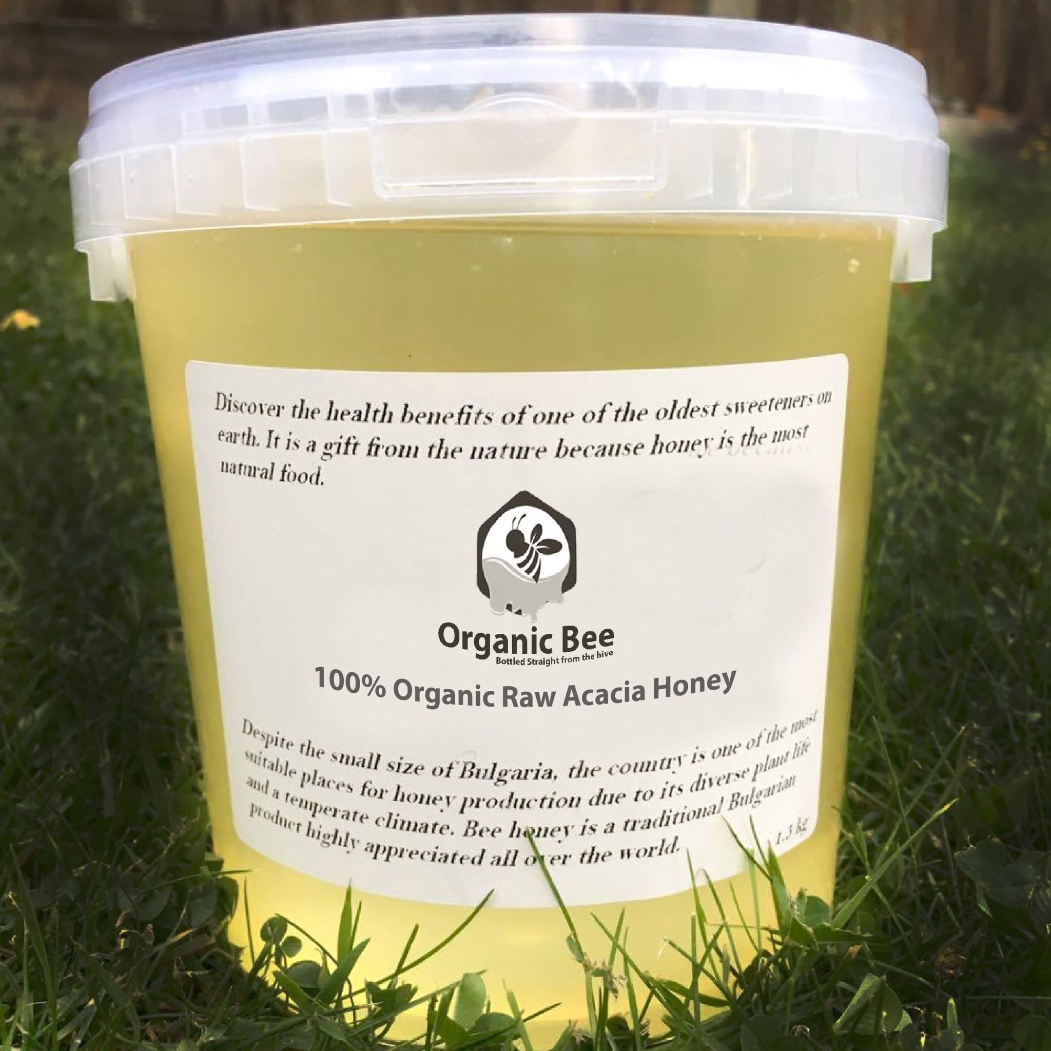 100% Pure Raw Organic Acacia Runny Honey Unfiltered Unheated Unpasteurized by Organic Bee® (Acacia,1Kg)