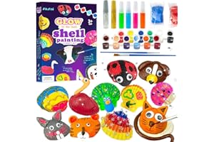 AluAbi Kids Sea Shell Painting Kit, Arts & Crafts Painting Kit for Boys and Girls, Craft Kits Gifts for Kids Age 4, 5, 6, 7, 8, 9, 10, 11, 12, DIY Creative Art Activities Toys for Birthday, Party