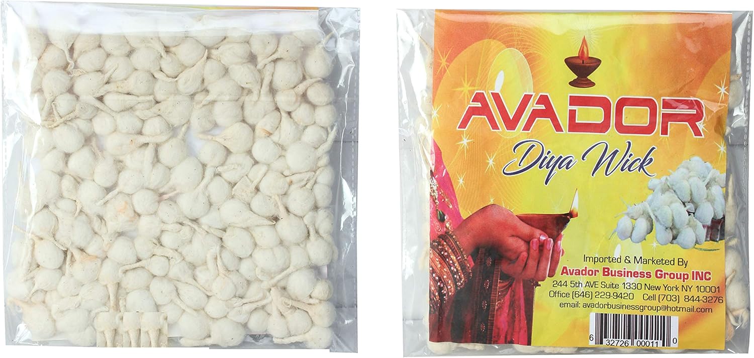 Oil Lamps & Accessories - IS4A Pack of 5 Hand Rolled Cotton Diya Wicks for Puja Batti Akhand Oil Lamps (Small)