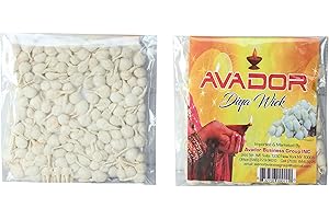 AVADOR® Pack of 5 Hand Rolled Cotton Diya Wicks for Puja Batti Akhand Oil Lamps (Small)